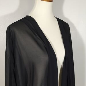 Black Sheer Kimono Cardigan